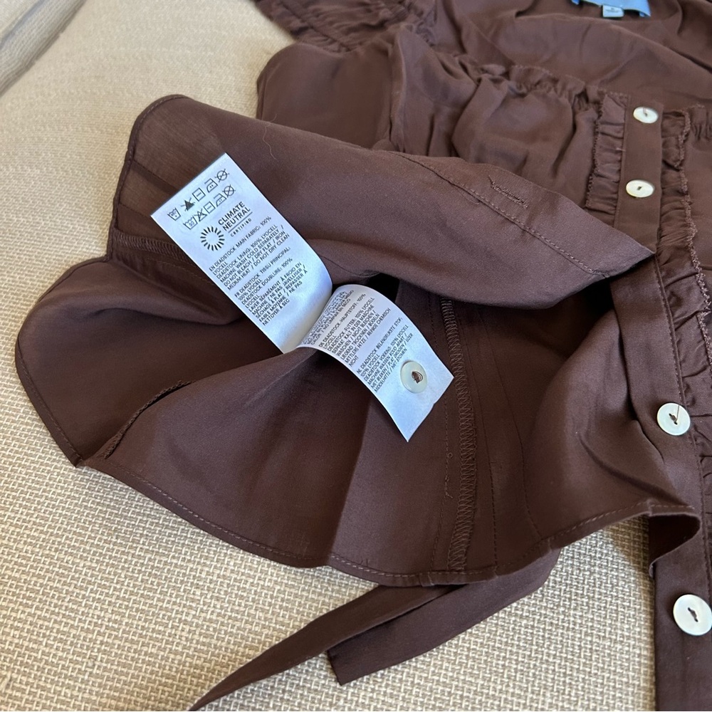 Reformation Brown Button-Down Blouse - image 8